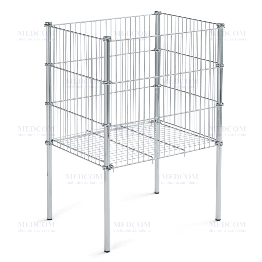 Storage bin for the small article with sliding bottom, wire tray, chromium plated